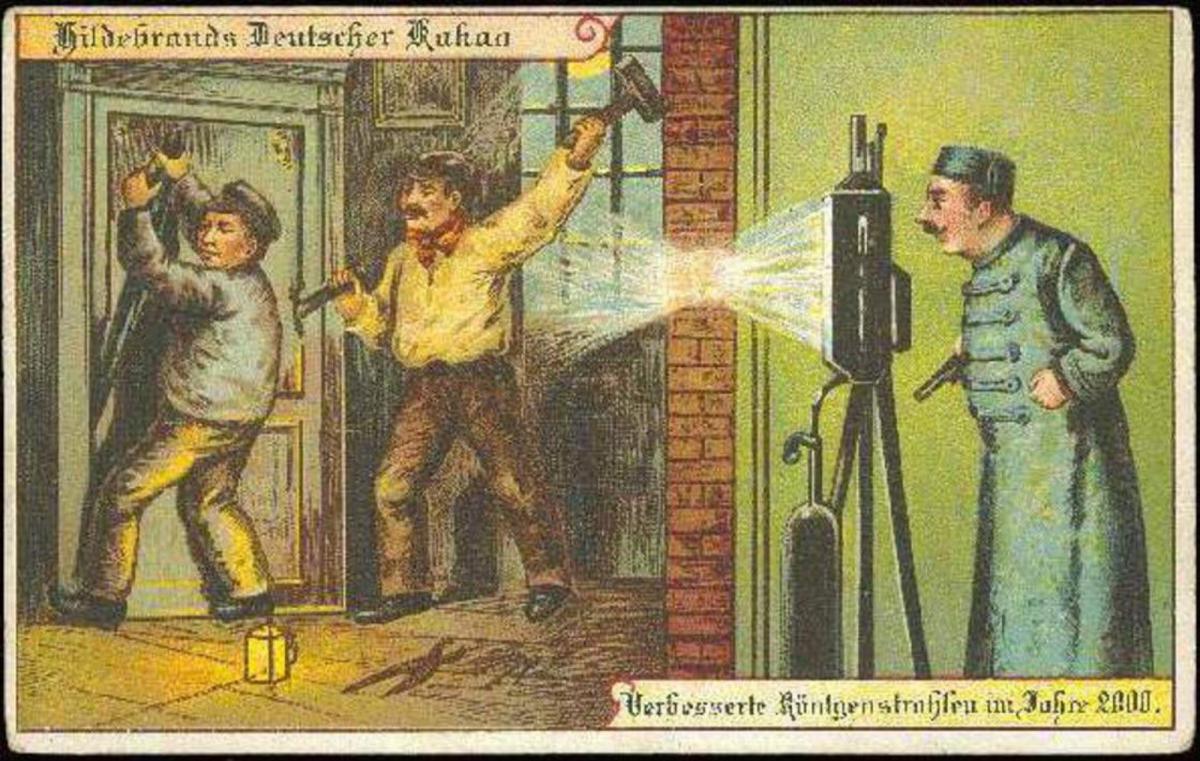 (17) Hilbrands Deutscher Kakao, Verbesserte Röntgenstrahlen im Jahre 2000 [Verbeterde röntgenstralen in het jaar 2000], 1900