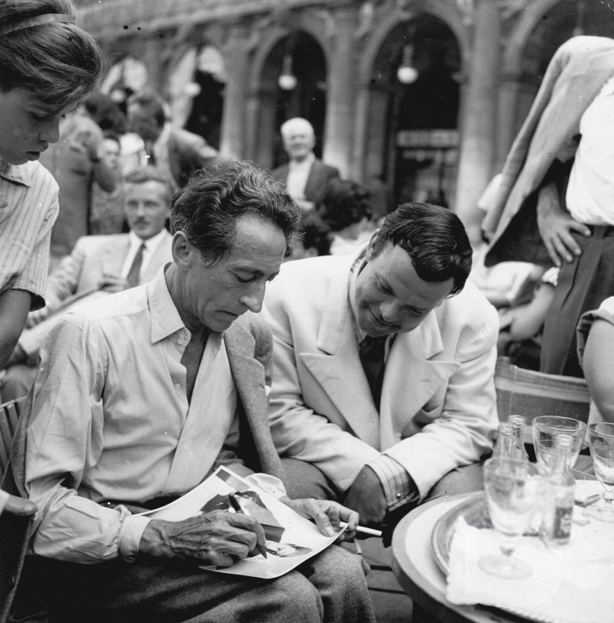 (2) Jean Cocteau et Orson Welles à la Mostra de Venise en 1948 (2) Jean Cocteau et Orson Welles à la Mostra de Venise en 1948