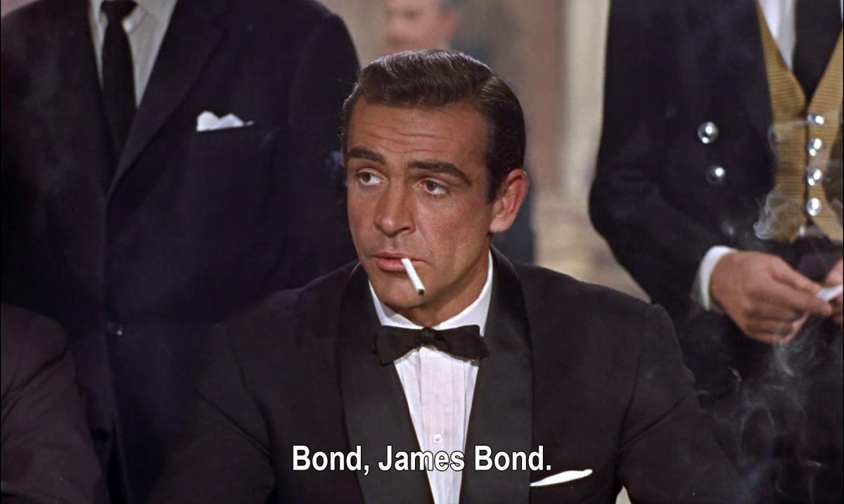 Sean Connery as James Bond in Dr. No (Terence Young, 1962) Sean Connery as James Bond in Dr. No (Terence Young, 1962)