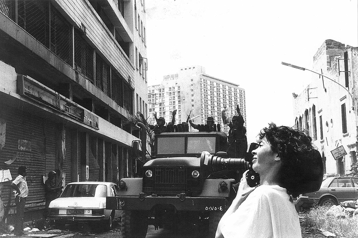 (1) Filming Beirut, My City (1982). Picture by Farida Hamak (1) Filming Beirut, My City (1982). Picture by Farida Hamak