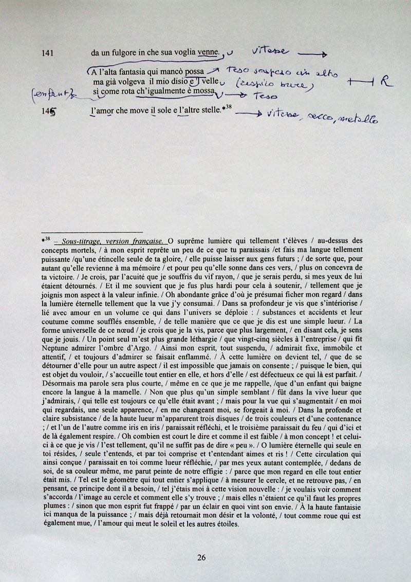 (11) Giorgio Passerone, annotated script of O somma luce (© Giorgio Passerone, by permission). (11) Giorgio Passerone, annotated script of O somma luce (© Giorgio Passerone, by permission).
