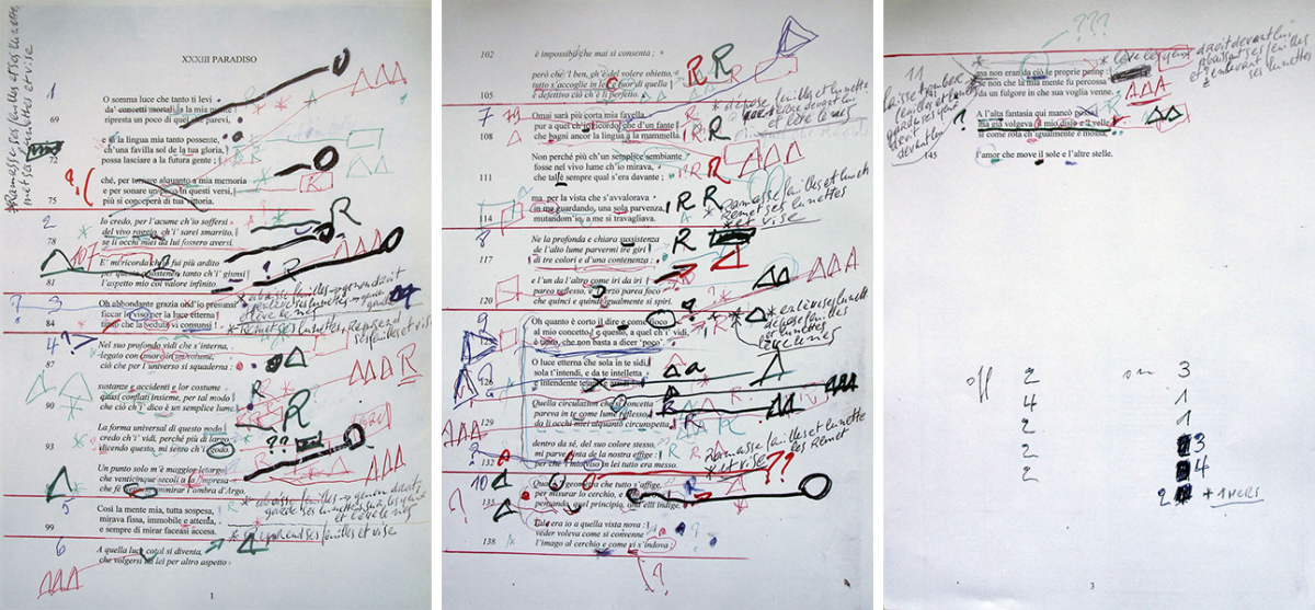 (2), (3), (4) Jean-Marie Straub, annotated script of O somma luce (2), (3), (4) Jean-Marie Straub, annotated script of O somma luce